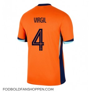 Holland Virgil van Dijk #4 Hjemmebanetrøje EM 2024 Kortærmet